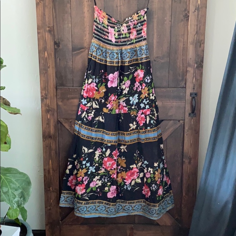 Strapless Floral Maxi Dress
